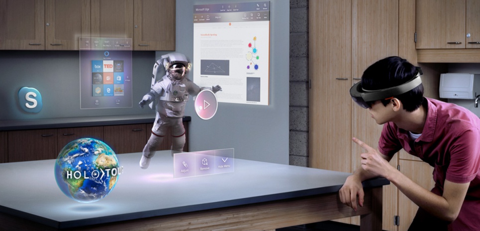 Des hologrammes tels qu'affichés par le casque HoloLens